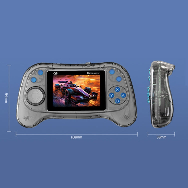 Q8 Handheld Game Console 3.0 Inch Screen Support TV Connection Built In 800 Games Doubles Transparent Blue - Pocket Console by buy2fix | Online Shopping UK | buy2fix