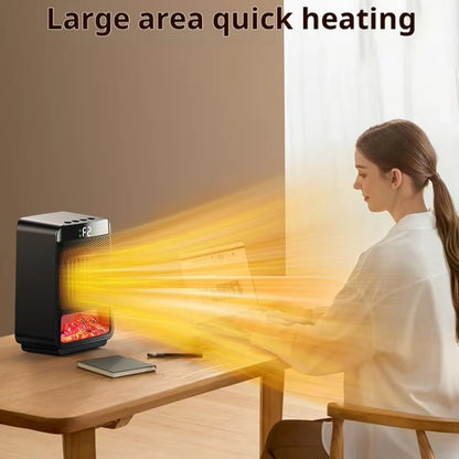 E03 Desktop PTC Heater Dynamic Flame Light Warmer US Plug - Electric Heaters by buy2fix | Online Shopping UK | buy2fix