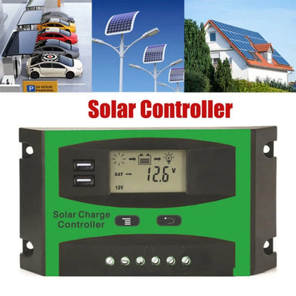 10A 12V/24V Solar Charge And Discharge Controller Dual USB Port LCD Solar Cells Panel Charge Regulator - Others by buy2fix | Online Shopping UK | buy2fix