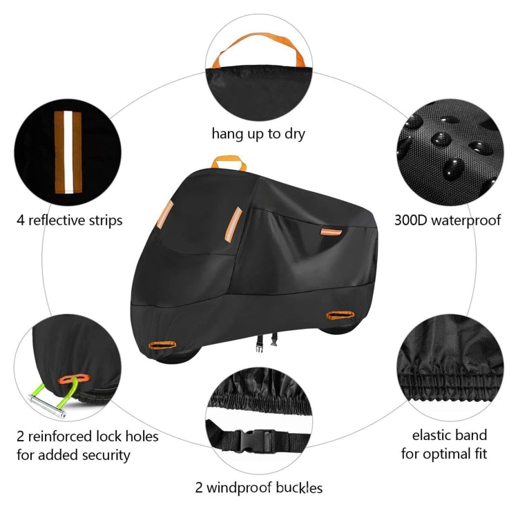 Motorcycle Rain Sun Protection Cover Oxford Cloth Dustproof With Anti-theft Buckle, Size: XXXL - Raincoat by buy2fix | Online Shopping UK | buy2fix