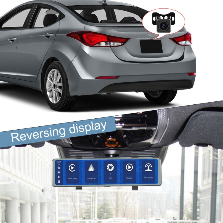 11.26 Inch 2-Split Streaming Media Rearview Mirror Front And Rear Dual Camera Recorder - Car Monitor by buy2fix | Online Shopping UK | buy2fix