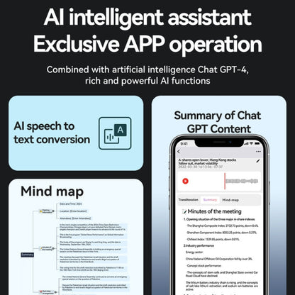 64GB AI Voice Recorder App Control Supports 58 Languages Simultaneous Interpretation / Transcribe & Summarize(Deep Gray) - Other Style by buy2fix | Online Shopping UK | buy2fix