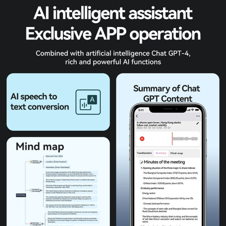 128GB AI Voice Recorder App Control Supports 58 Languages Simultaneous Interpretation / Transcribe & Summarize(Deep Gray) - Other Style by buy2fix | Online Shopping UK | buy2fix