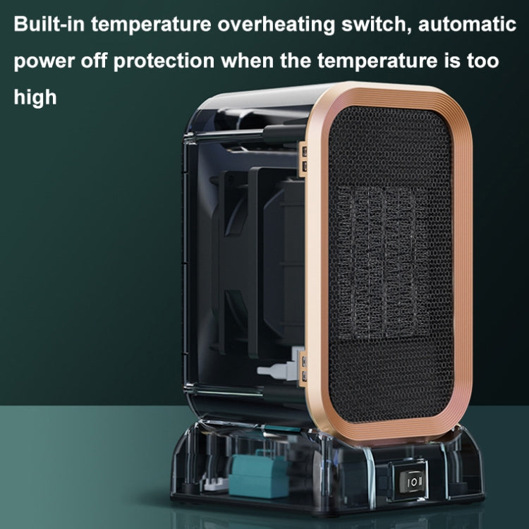 1000W High-power Household Heater Small Desktop Ceramic PTC Heating Heater, Spec: EU Plug(Black) - Electric Heaters by buy2fix | Online Shopping UK | buy2fix