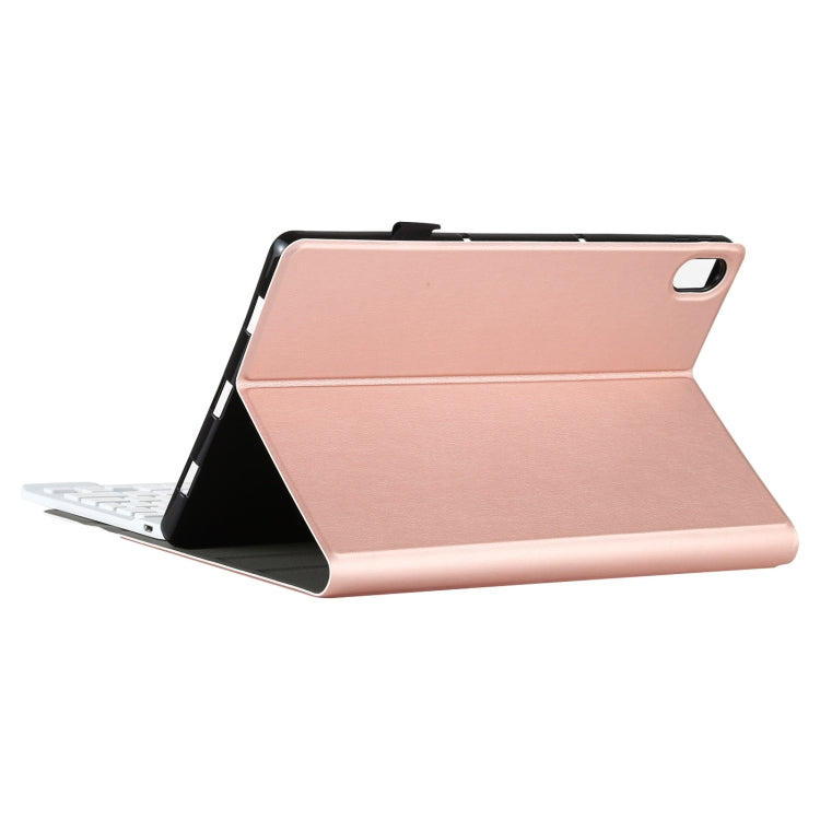 AM12 2 in 1 Removable Bluetooth Keyboard + Protective Leather Tablet Case with Holder for Lenovo Tab P11 (Tab-J606F)(Rose Gold) - Lenovo Keyboard by buy2fix | Online Shopping UK | buy2fix