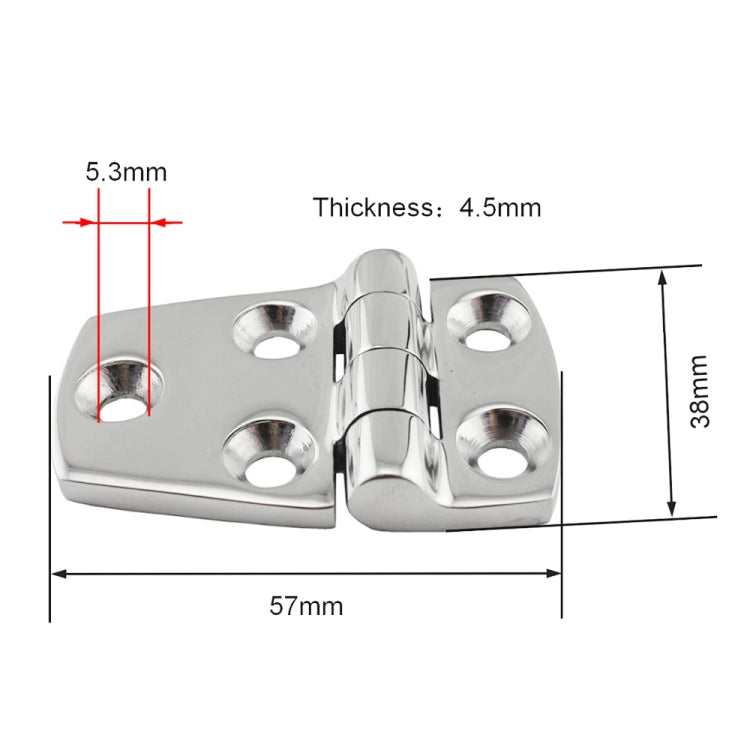 38x57mm 316 Stainless Steel Yacht RV Hinge Control Cabinet Hinge - Marine Accessories & Parts by buy2fix | Online Shopping UK | buy2fix