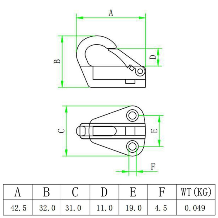 316 Stainless Steel Yacht Fender Hook Spring Coat Hook with 2 x 3.9x13 Screws - Marine Accessories & Parts by buy2fix | Online Shopping UK | buy2fix