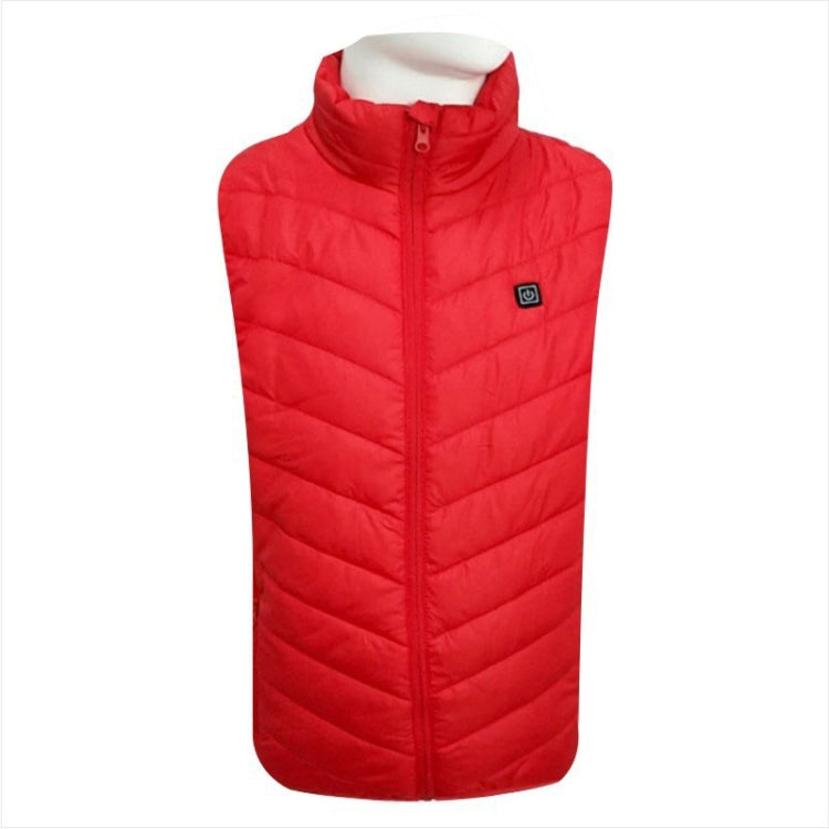 USB Security Smart Constant Temperature Fever Men Stand Collar Cotton Vest (Color:Red Size:XL) - Down Jackets by buy2fix | Online Shopping UK | buy2fix