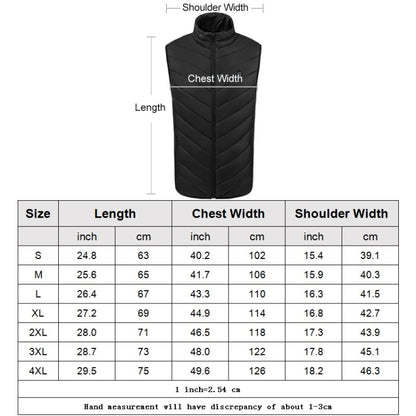 USB Security Smart Constant Temperature Fever Men Stand Collar Cotton Vest (Color:Black Size:XXL) - Down Jackets by buy2fix | Online Shopping UK | buy2fix