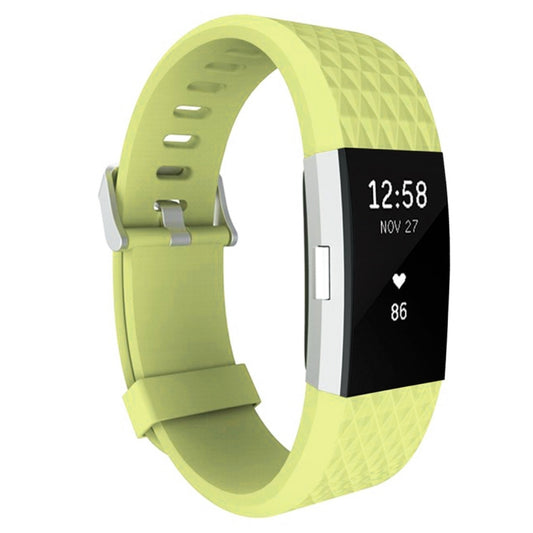 For Fitbit Charger 2 Bracelet Watch Diamond Texture TPU Watch Band, Full Length: 23cm(Green) - Watch Bands by buy2fix | Online Shopping UK | buy2fix