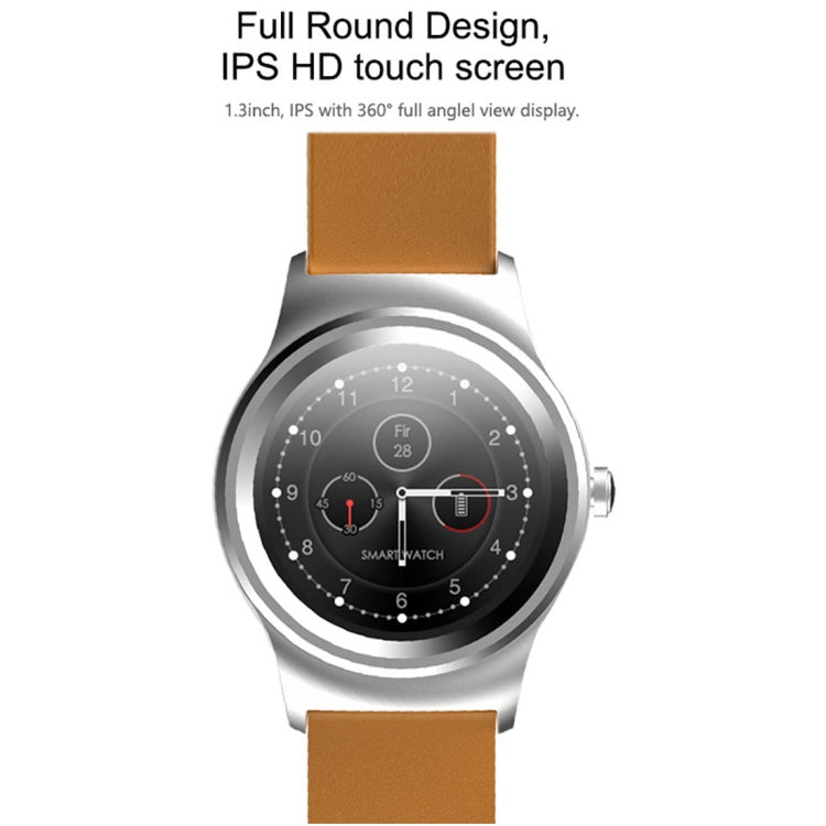 SMA-Round 1.28 inch Color Touch Screen Bluetooth Leather Strap Smart Watch, Waterproof, Support Voice Control / Heart Rate Monitor / Sleep Monitor / Bluetooth Camera, Compatible with Android and iOS System - Smart Wear by buy2fix | Online Shopping UK | buy2fix