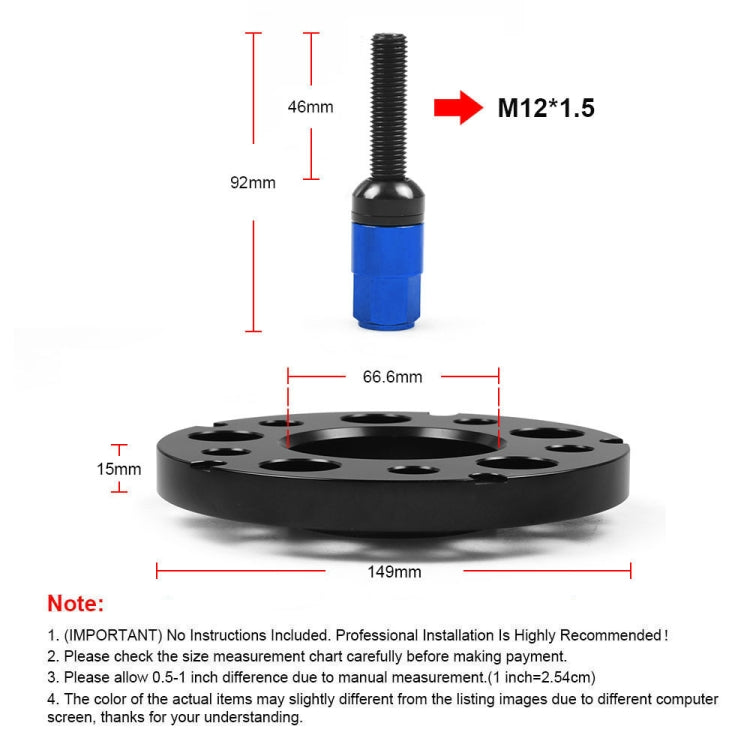 For Mercedes-Benz 15mm Car Modified Wheel Hub Flange Center Wheel Spacer with M12x1.5 Screws (Blue) - In Car by buy2fix | Online Shopping UK | buy2fix