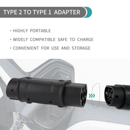 SAE J1772 New Energy Vehicle Charging Gun Type 2 to Type 1 Adapter -  by buy2fix | Online Shopping UK | buy2fix