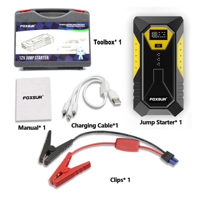 FOXSUR FJS-600 Car Multifunctional Emergency Start Power Supply - Power Bank by FOXSUR | Online Shopping UK | buy2fix