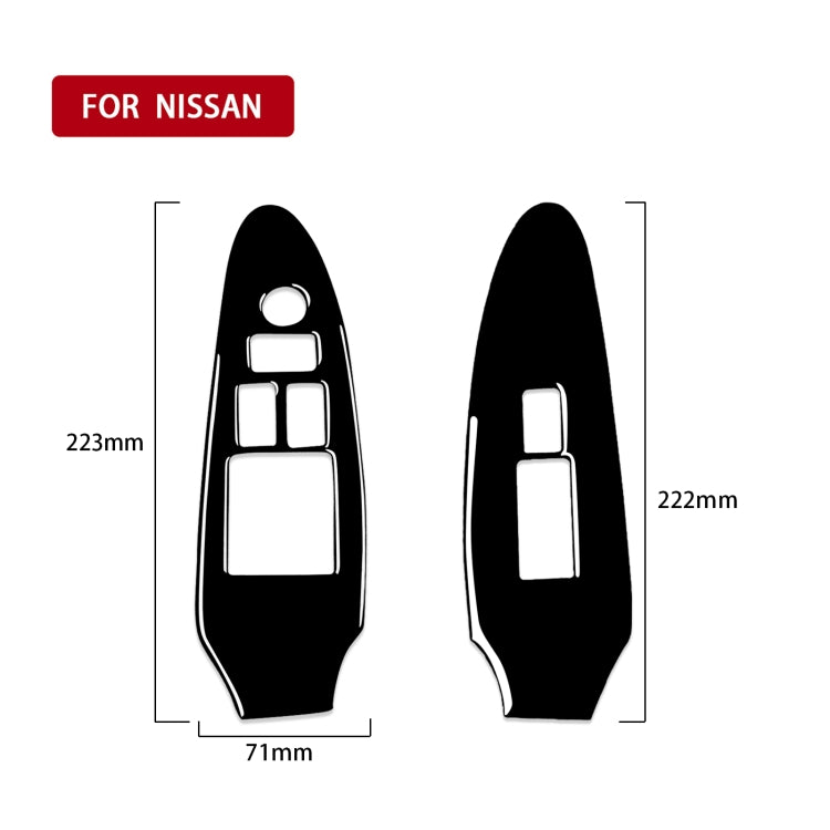For Nissan 370Z Z34 2009- 2 in 1 Car Window Lift Panel with Hole Decorative Sticker, Left Drive (Black) - In Car by buy2fix | Online Shopping UK | buy2fix