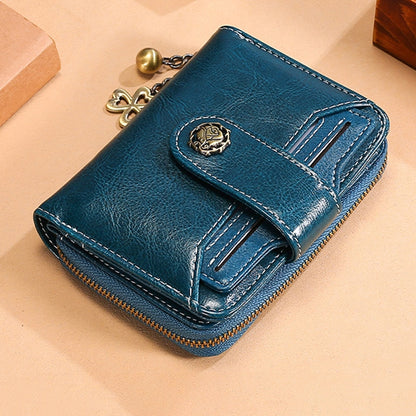 3522 Short Anti-magnetic RFID Wallet Multi-function Wallet for Ladies, with Card Slots(Blue) - Antimagnetic RFID Package by buy2fix | Online Shopping UK | buy2fix