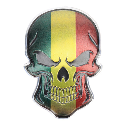 Universal Car Mali Flag Skull Shape Metal Decorative Sticker - 3D Metal Sticker by buy2fix | Online Shopping UK | buy2fix