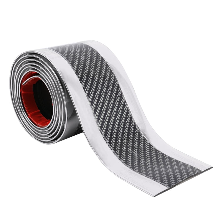 Universal Electroplate Carbon Fibre Car Door Threshold Decoration Strip Decorative Sticker, Size : 3CM x 2M (Silver) - Decorative Strip by buy2fix | Online Shopping UK | buy2fix