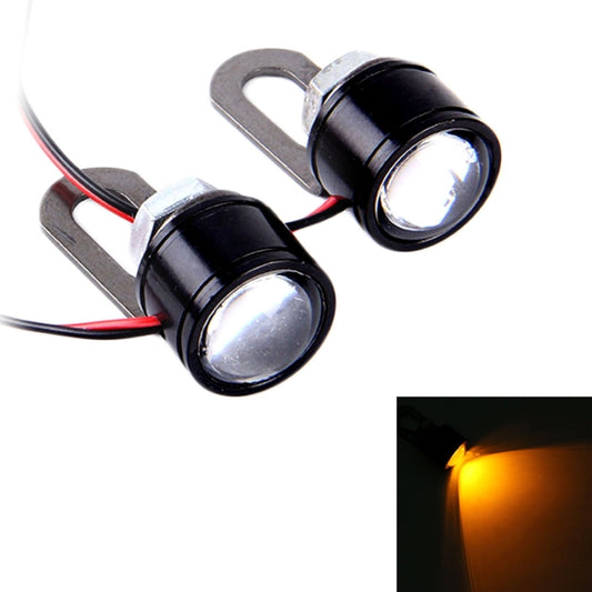 2 PCS 12V 3W Yellow Light Eagle Eyes LED Strobe Light For Motorcycle ，Wire Length: 90cm - Eagle Eye Lights by buy2fix | Online Shopping UK | buy2fix