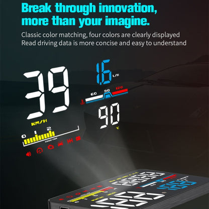 D5000 OBD2 5 inch Vehicle-mounted Head Up Display Security System, Support Car Speed / Engine Revolving Speed Display / Water Temperature / Battery Voltage / Detection and Elimination Fault Code - Head Up Display System by buy2fix | Online Shopping UK | buy2fix