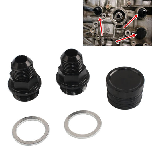 M28~10AN Black Engine Rear Block Breather Fitting Adapter for Honda Oil Catch Can B16 B18C - In Car by buy2fix | Online Shopping UK | buy2fix