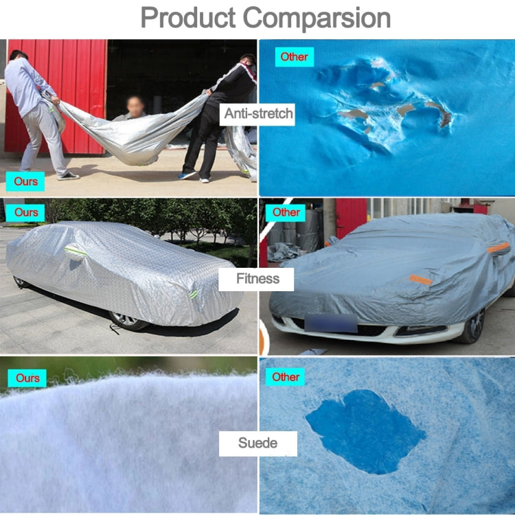 Aluminum Film PEVA Cotton Wool Anti-Dust Waterproof Sunproof Anti-frozen Anti-scratch Heat Dissipation SUV Car Cover with Warning Strips, Fits Cars up to 4.7m(183 inch) in Length - Aluminum Film PEVA by buy2fix | Online Shopping UK | buy2fix