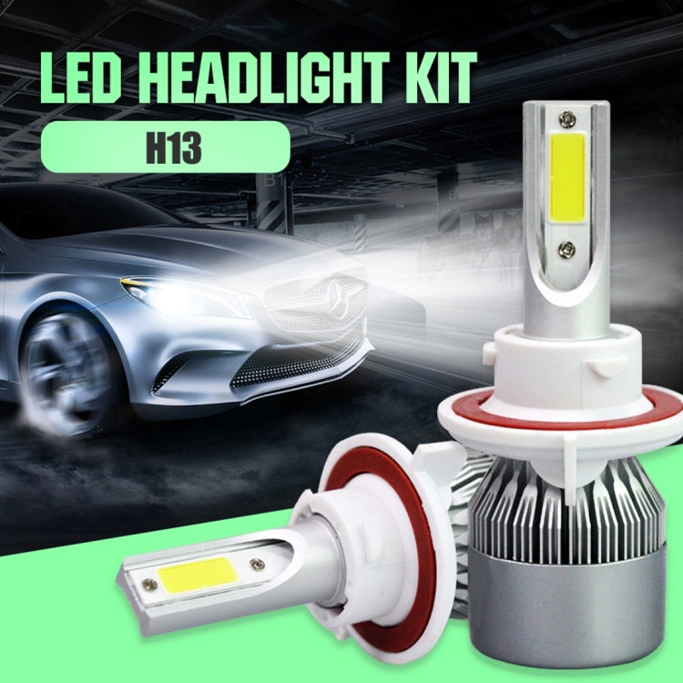 2 PCS C9 H13 18W 1800LM 6000K Waterproof IP68 Car Auto LED Headlight with 2 COB LED Lamps, DC 9-36V(White Light) - LED Headlamps by buy2fix | Online Shopping UK | buy2fix
