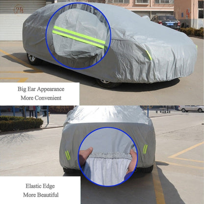 Outdoor Universal Anti-Dust Sunproof 3-Compartment Sedan Car Cover with Warning Strips, Fits Cars up to 5.4m(211 Inches) In Length - PE Material by buy2fix | Online Shopping UK | buy2fix