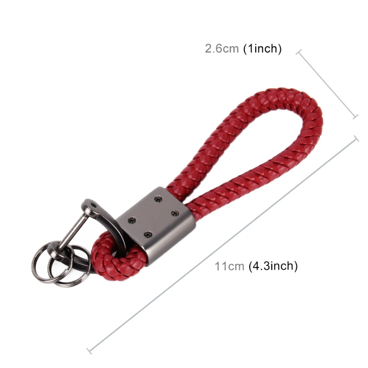 PU Leather Braided Strap Zinc Alloy Keychain Keyring, Random Color Delivery - Key Rings by buy2fix | Online Shopping UK | buy2fix