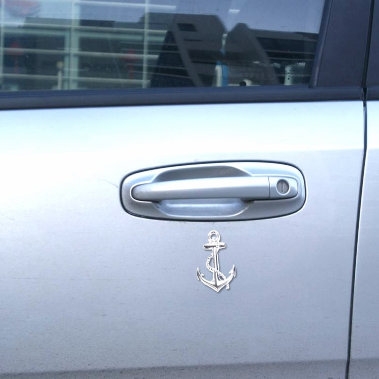 Ship Anchor Shape Car Auto Metal Free Stickers(Silver) - 3D Metal Sticker by buy2fix | Online Shopping UK | buy2fix