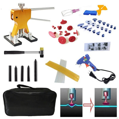 50 in 1 Auto Car Metal PDR Dent Lifter-Glue Puller Tab Hail Removal Paintless Car Dent Repair Tools Kit, with 20W Glue Gun, US Plug or EU Plug - In Car by buy2fix | Online Shopping UK | buy2fix