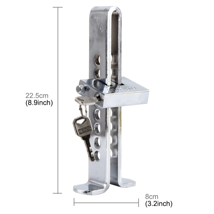 Car Auto Stainless Steel  Anti-theft Clutch Lock Car Brake Safety Lock Tool Accelerator Pedal Lock with Keys Suitable for Clutch Height Under 22.5cm - Steering Wheel Locks by buy2fix | Online Shopping UK | buy2fix