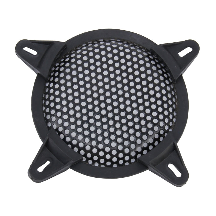 5 inch Car Auto Metal Mesh Black Round Hole Subwoofer Loudspeaker Protective Cover Mask Kit with Fixed Holder - In Car by buy2fix | Online Shopping UK | buy2fix