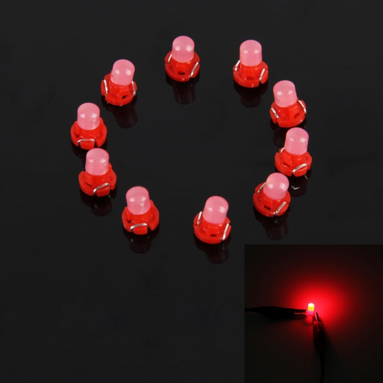 10PCS 2W T3 Wedge Instrument Panel LED Light Dashboard Gauge Cluster Indicator Lamp Bulb(Red Light) - In Car by buy2fix | Online Shopping UK | buy2fix