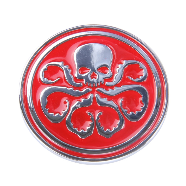 Skull Pattern Circular Shape Shining Metal Car Free Sticker(Red) - 3D Metal Sticker by buy2fix | Online Shopping UK | buy2fix