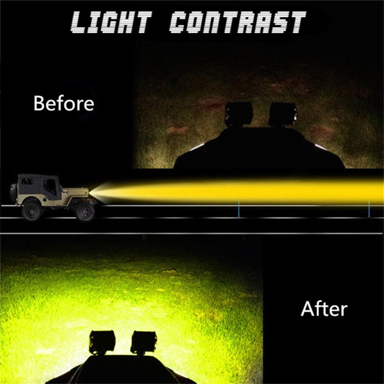 5 inch 18W 24 LED Waterproof IP67 Two Bar Modified Off-road Lights Spotlight Light Car Work Lights, DC 9-48V(Yellow Light) - Work Lights by buy2fix | Online Shopping UK | buy2fix