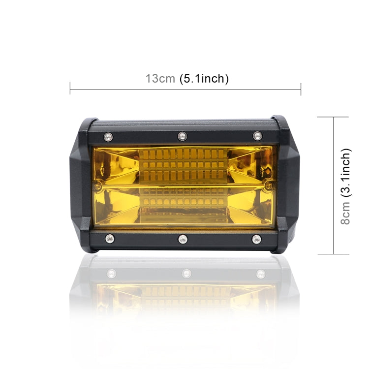 5 inch 18W 24 LED Waterproof IP67 Two Bar Modified Off-road Lights Spotlight Light Car Work Lights, DC 9-48V(Yellow Light) - Work Lights by buy2fix | Online Shopping UK | buy2fix