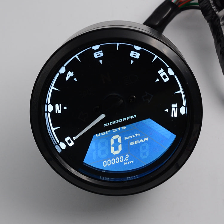 Motorcycle LCD Digital Tachometer Speedometer Odometer Gauge - In Car by buy2fix | Online Shopping UK | buy2fix