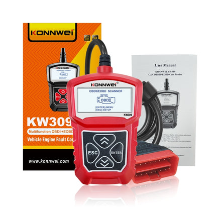 KONNWEI KW309 V309 V310 MS309 Code Reader OBD2 Scanner Diagnostic Tool(Red) - In Car by KONNWEI | Online Shopping UK | buy2fix