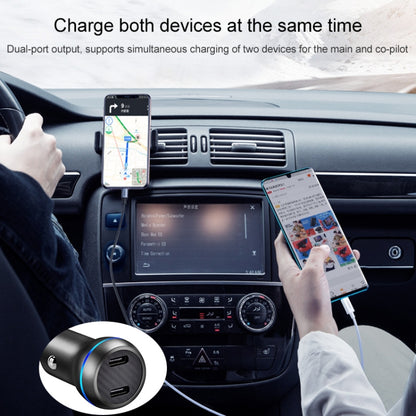 ACC-580 PD 40W Dual Type-C / USB-C Ports Fast Charging Car Charger(Black) - In Car by buy2fix | Online Shopping UK | buy2fix