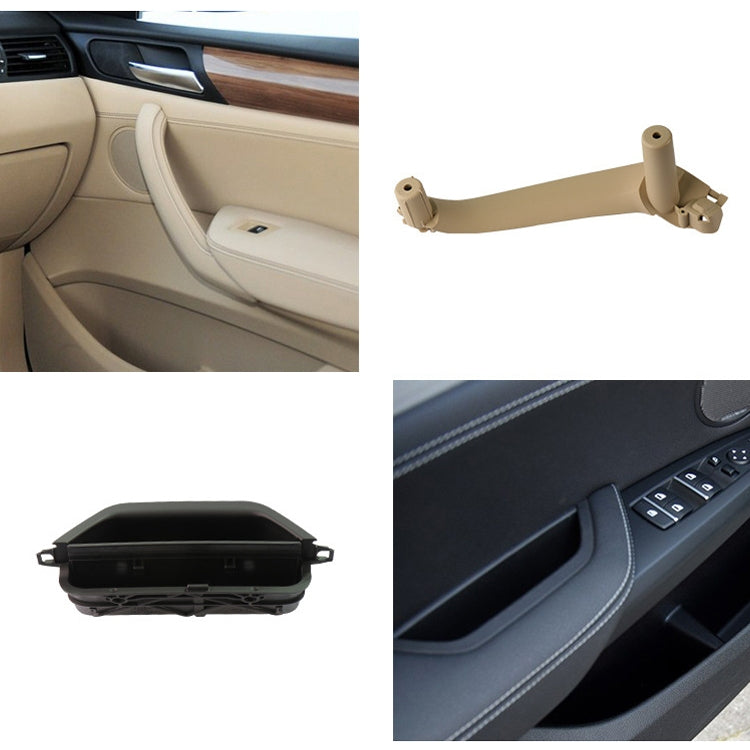 Car Front Right Inside Doors Handle Pull Trim Cover 5141 7394 519-1 for BMW X3 X4, Left Driving (Beige) - In Car by buy2fix | Online Shopping UK | buy2fix