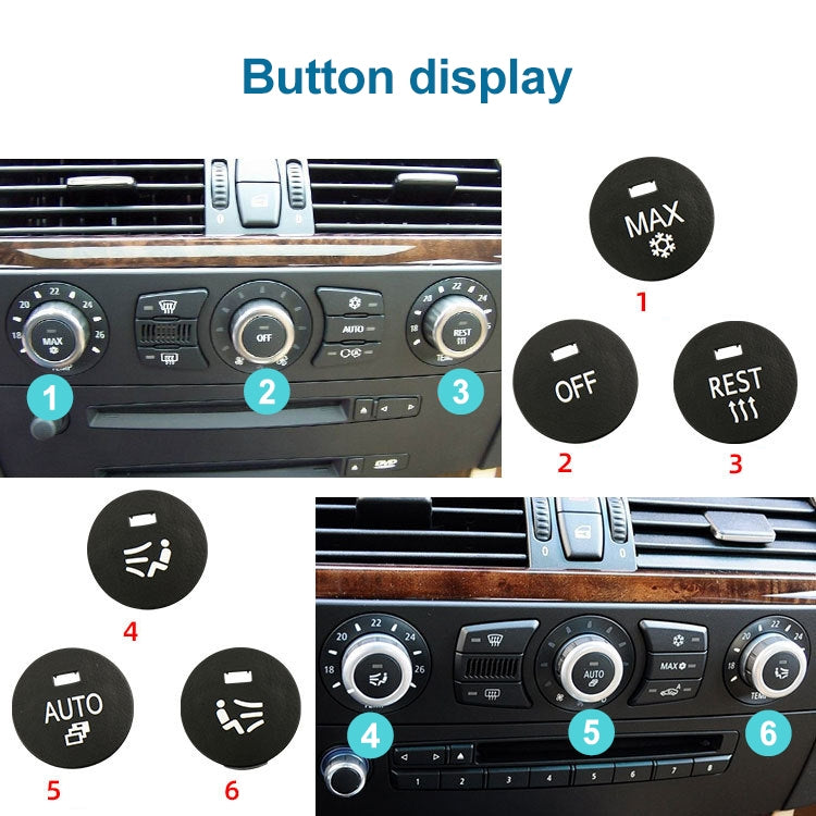 Car Air Conditioner Panel Switch Button LEFT Key 6131 9250 196-1 for BMW E60 2003-2010, Left Driving - In Car by buy2fix | Online Shopping UK | buy2fix