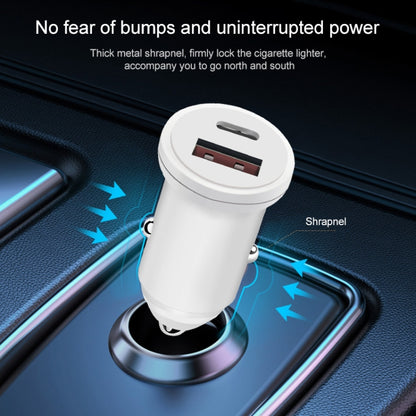 PD 20W USB-C / Type-C + QC 3.0 USB Interface Fast Charging Car Charger (White) - Car Charger by buy2fix | Online Shopping UK | buy2fix