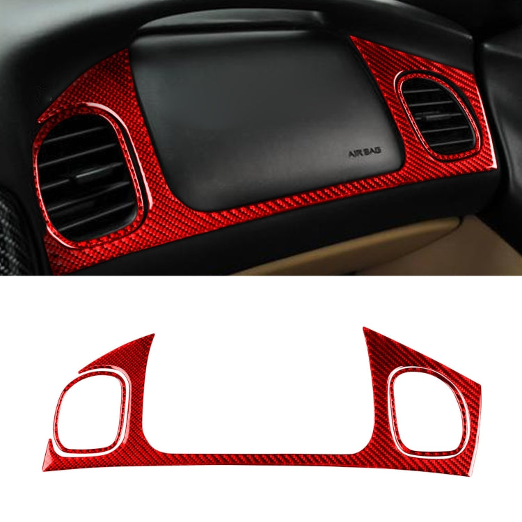 3 in 1 Carbon Fiber Car Front Passenger Seat Air Outlet Sticker Kits for Chevrolet Corvette C5 1998-2004, Left Drive(Red) - In Car by buy2fix | Online Shopping UK | buy2fix