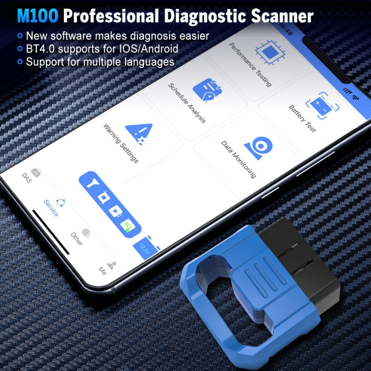 M100 ELM327 Bluetooth 4.0 OBD2 Fault Diagnostic Scanner - In Car by buy2fix | Online Shopping UK | buy2fix