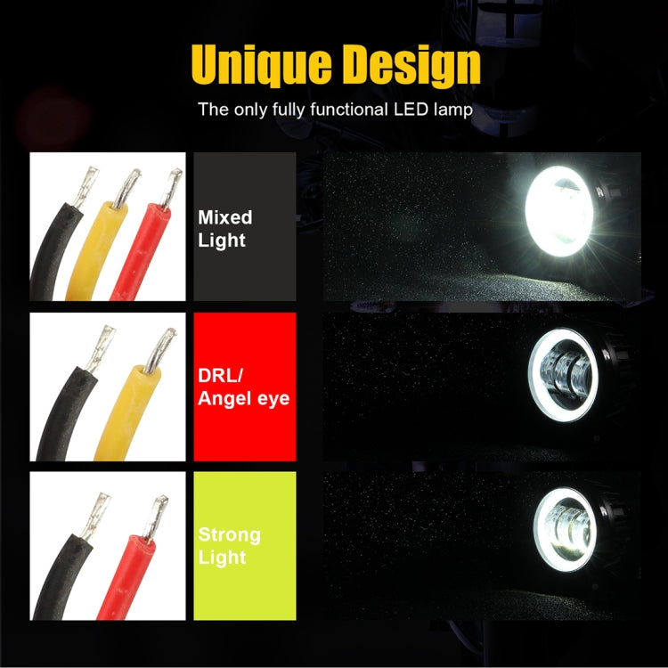2 PCS Car 4 inch Round Spotlight Work Light with Angel Eyes (White Light) - In Car by buy2fix | Online Shopping UK | buy2fix