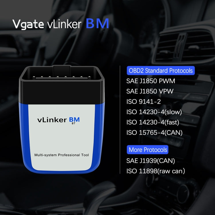 VLINKER BM V2.2 Bluetooth 3.0 Car OBD Fault Diagnosis Detector - In Car by buy2fix | Online Shopping UK | buy2fix