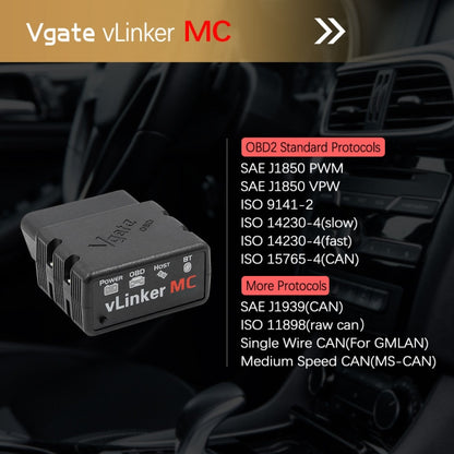 VLINKER MC V2.2 Bluetooth 3.0 Car OBD Fault Diagnosis Detector - In Car by buy2fix | Online Shopping UK | buy2fix