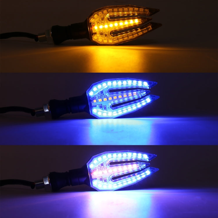 Motorcycle Turn Signal Light DC12V 1W 33LEDs SMD-3528 Lamp Beads (Blue Light) - In Car by buy2fix | Online Shopping UK | buy2fix