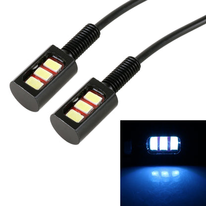 1 Pair DC12V 0.4W 3LEDs SMD-5630 Car / Motorcycle License Plate Light, Cable Length: 27cm (Ice Blue Light) - In Car by buy2fix | Online Shopping UK | buy2fix
